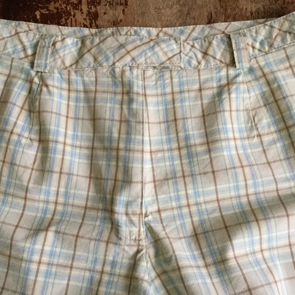 Vintage J. Crew Plaid Hi Rise Shorts 90s Tan - Sz 6 - Picture 6 of 8